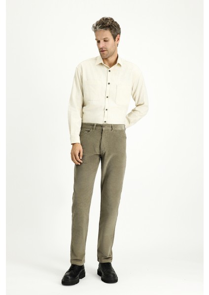 Regular Fit Likralı Kadife Pantolon modelleri