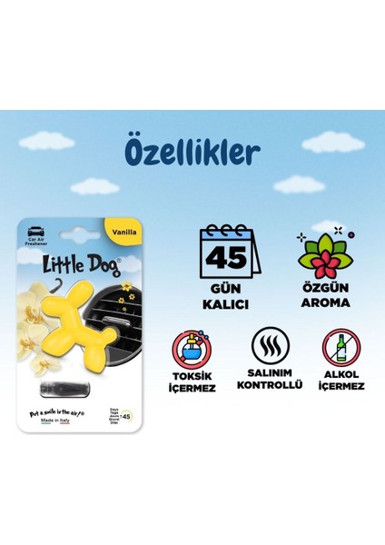 Little Dog Vanilya Araç Kokusu (Vanilla) -45 Gün -Oto Kokusu Kalıcı Klima Parfüm fiyatları