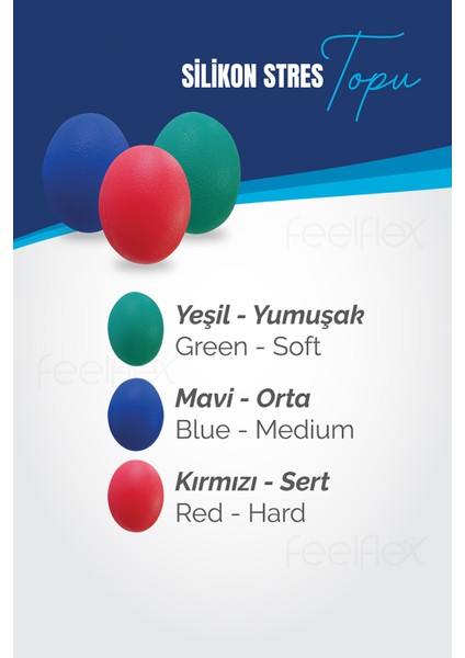 3 Adet Farklı Sertlikte Silikon El Egzersiz Topu Stress Topu Fizik Tedavi El Çalıştırma Güçlendirme