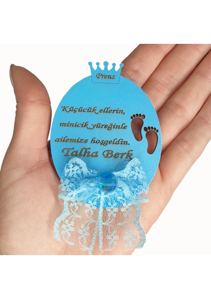 Teknoloji Bebek Yeni Doğan Mevlüt Sünnet Düğün Nişan Kına Hediyelik Taç ve Ayak Desenli Süslü Magnet 25 Adet fırsatları