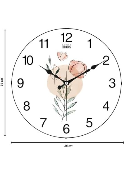 36 cm Gerçek Cam Sessiz Mekanizma Duvar Saati