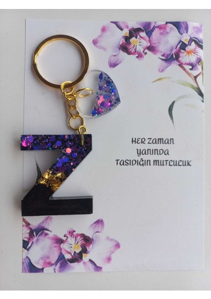 El Yapımı Epoksi Z Harfi Anahtarlık