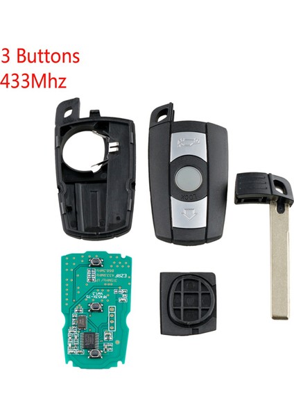 2x Araba Akıllı Uzaktan Anahtar 3 Düğme 3/5 Serisi X5 X6 Cas2 Cas3 433 Mhz Için Fit (Yurt Dışından)