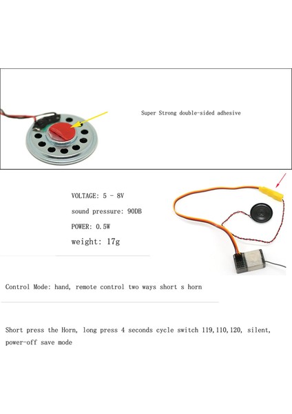 Rc Araba Kornası Ses Simülatörü 1/10 1/8 ile Uyumlu Konuşma Grubu (Yurt Dışından)