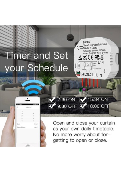 2x Tuya Akıllı Wifi 2 Gang Çift Perde Kör Anahtar Modülü Panjur Elektrik Motoru Akıllı Yaşam Uygulaması Alexa ile (Yurt Dışından)