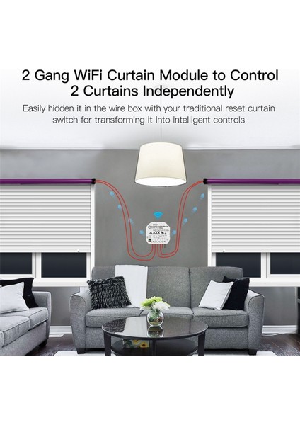 2x Tuya Akıllı Wifi 2 Gang Çift Perde Kör Anahtar Modülü Panjur Elektrik Motoru Akıllı Yaşam Uygulaması Alexa ile (Yurt Dışından)
