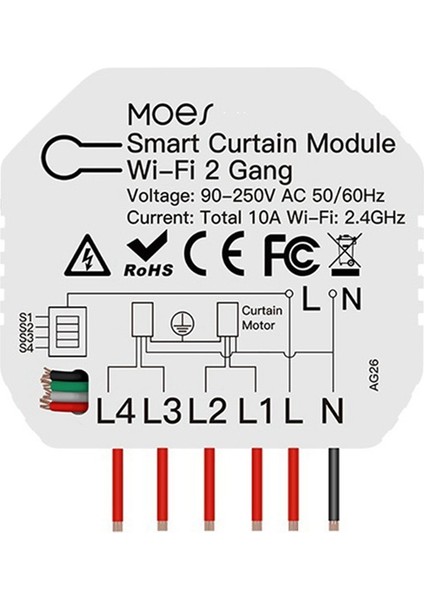 2x Tuya Akıllı Wifi 2 Gang Çift Perde Kör Anahtar Modülü Panjur Elektrik Motoru Akıllı Yaşam Uygulaması Alexa ile (Yurt Dışından)