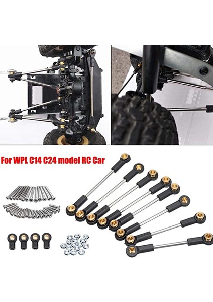 4x Yükseltme Yedek Parça Metal Süspansiyon Ayak Bağlantı Rot Seti 1/16 C14 C24 Rc Araba Parçaları (Yurt Dışından)