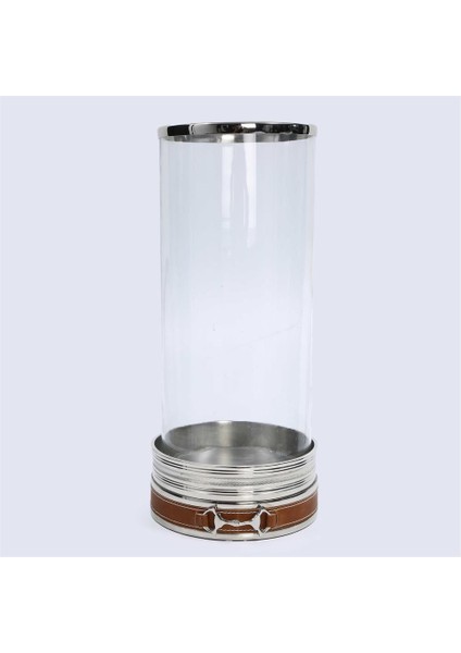 Cam Metal Tokalı Mumluk 19*19*42 cm