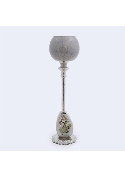 Tarnıshed Cam Metal Mumluk 11*11 cm