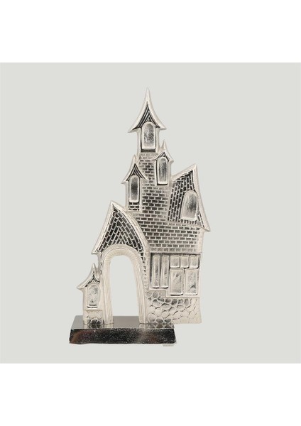 Sılver Metal Şato Dekor 13*28*63 cm
