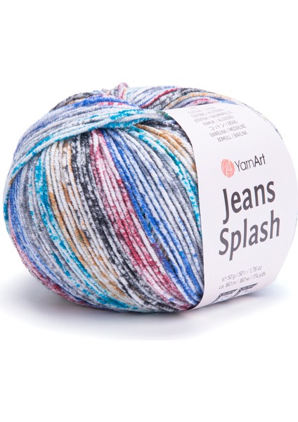 Jeans Splash Ebruli Pamuk Amigurumi Ipi 50 gr