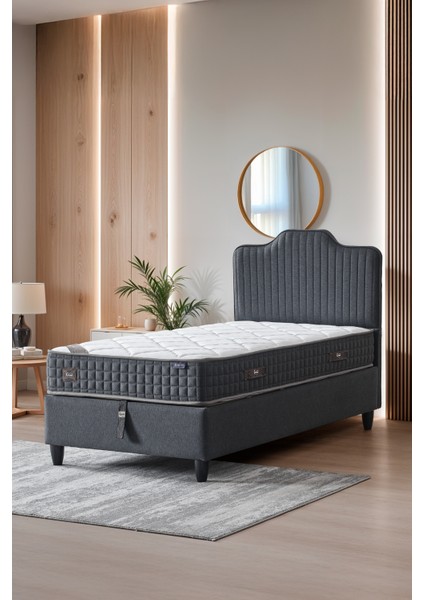 AE-7818 Menekşe 3'lü Set (Yatak Baza Başlık) Tek Kişilik