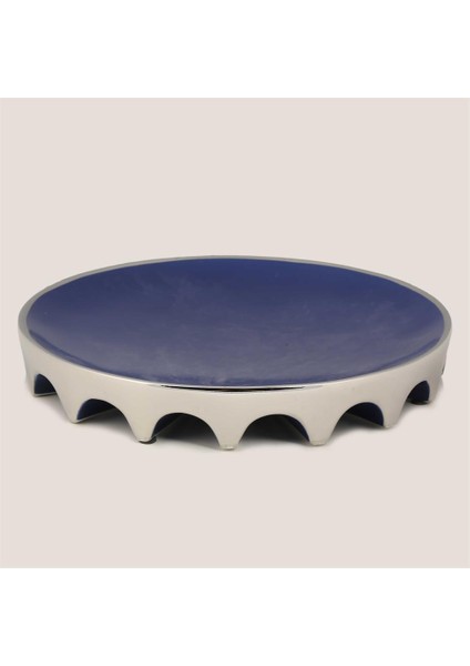 Seramik Lacivert Kolezyum Tabak 29*29*5 cm