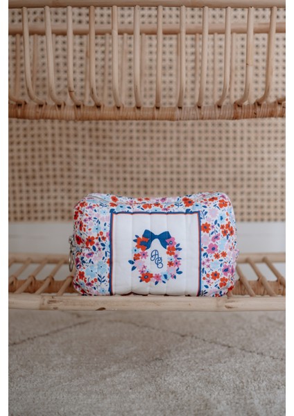 Bebek Bakım Çantası - Minik Çiçekler / Kırmızı