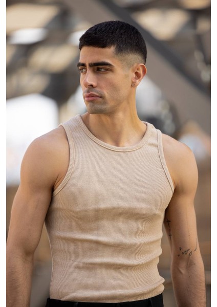 Erkek Halter Yaka Sporcu Likralı Atlet 3 lü Paket modelleri