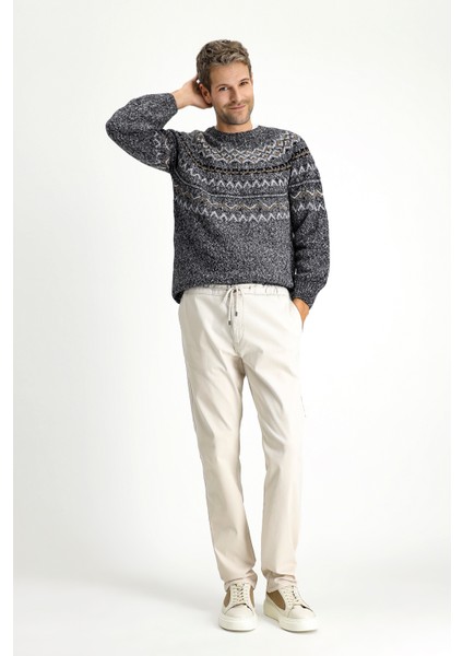 Slim Fit Dar Kesim Likralı Beli Lastikli Ipli Pantolon