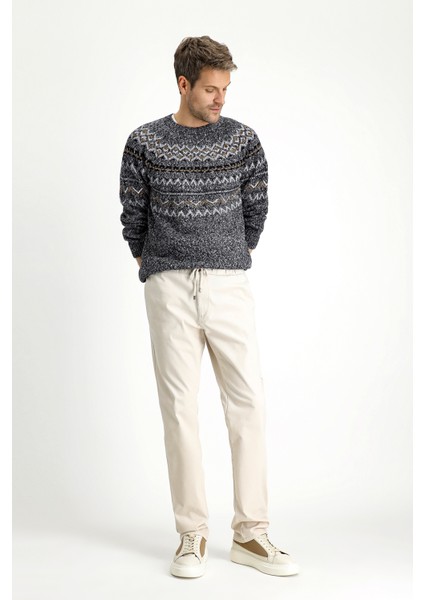 Slim Fit Dar Kesim Likralı Beli Lastikli Ipli Pantolon