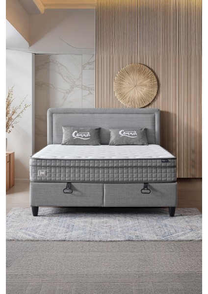 AE-7819 Özel Visco Melis 3'lü Set (Yatak Baza Başlık) Çift Kişilik