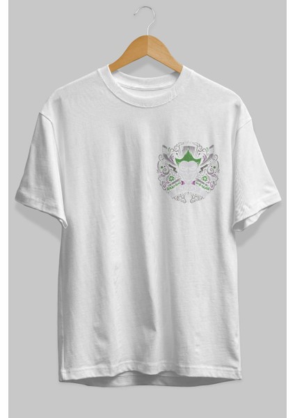 Joker (2) Ön Sol Baskılı Oversize T-Shirt Erkek Kadın Unisex %100 Pamuk Bisiklet Yaka Tişort fiyatları