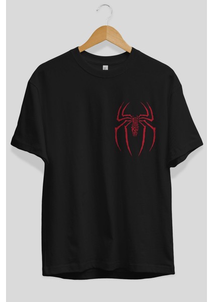 Spiderman (1) Ön Sol Baskılı Oversize T-Shirt Erkek Kadın Unisex %100 Pamuk Bisiklet Yaka Tişort fiyatları