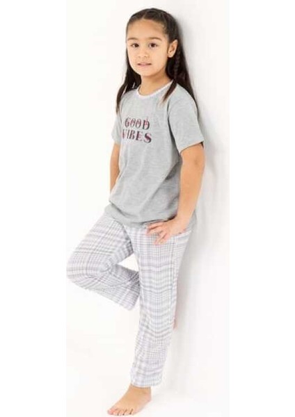 Viskon Kumaş Kız Çocuk Pijama Takımı