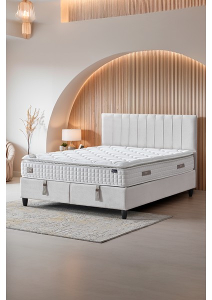 AE-7820 Lüks Zambak 3'lü Set (Yatak Baza Başlık) Çift Kişilik