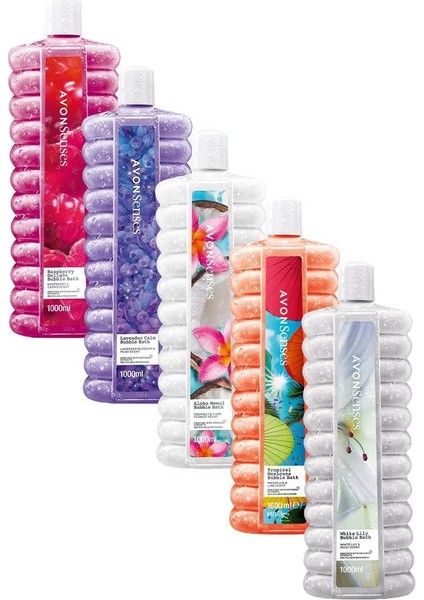 Senses Lavender Calm, Aloha Monoi, Simply Luxurious, Tropical, Raspberry Banyo Köpüğü 1 Lt. Beşli Set