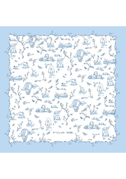 Çift Taraflı Bebek Battaniyesi - Toile De Jouy / Mavi fiyatları