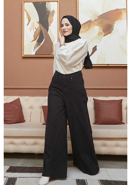 1162-PARÇA Boyalı Denim Pantolon Siyah fiyatları