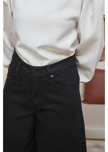 1162-PARÇA Boyalı Denim Pantolon Siyah indirimleri