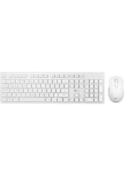 OAK-920 Beyaz Kablosuz Sessiz Tuşlu 2.4Ghz Klavye Moue Set Beyaz (Mouse 1200Dpı) Caps Lock