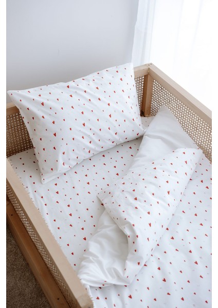 Montessori Nevresim Takımı (100X200) | Red Hearts