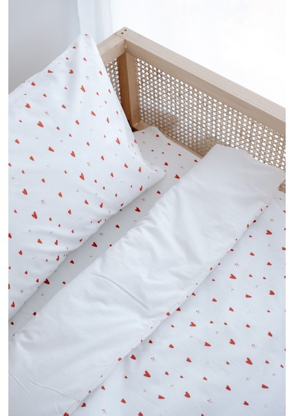 Montessori Nevresim Takımı (100X200) | Red Hearts