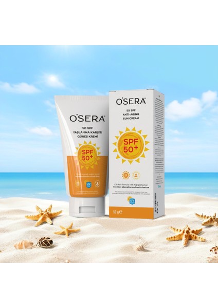 Spf 50 Yüksek Koruyucu Yüz Güneş Kremi 50 ml Anti-Aging