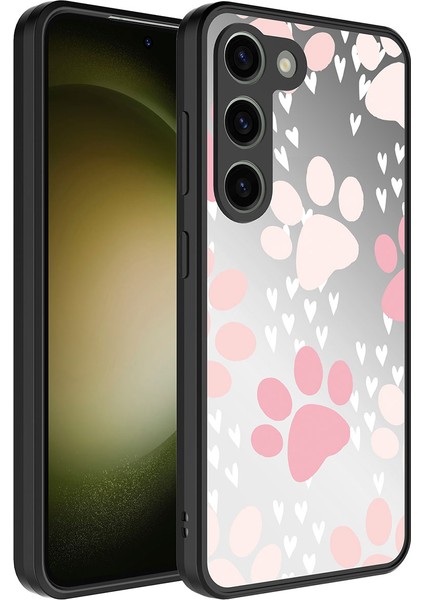 Galaxy S23 Plus Kılıf Aynalı Desenli Kamera Korumalı Parlak Mirror Kapak-Pati