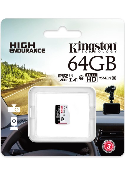 SDCE-64GB 64GB microSDXC Endurance 95R-30W C10 A1 UHS-I Card Only Hafıza Kartı