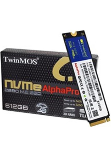 512GB M.2 PCIe Gen3 NVMe SSD (3600-3250Mb-s) NVME512GB2280AP TLC 3DNAND Ssd
