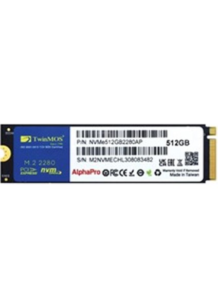 512GB M.2 PCIe Gen3 NVMe SSD (3600-3250Mb-s) NVME512GB2280AP TLC 3DNAND Ssd