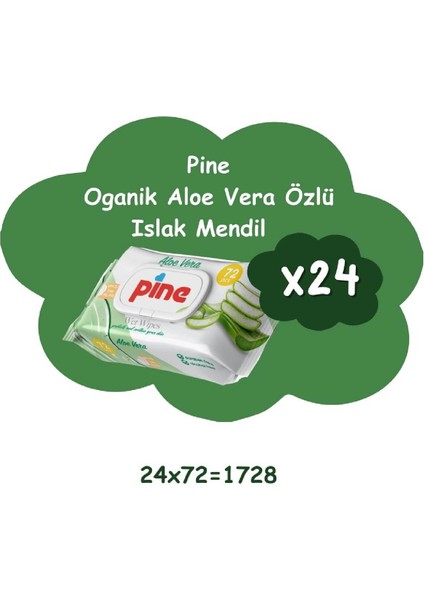 Aloe Vera Özlü 24 Paket 72'li Islak Mendil