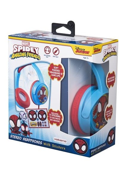 Marvel Spıderman Kablolu Kulaklık Çocuk Kulaklığı Lisanslı Hediye Stıckerlı MV-6513-SAF