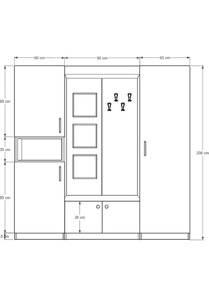 Vestiyer & Portmanto V-05 (210 cm ) modelleri