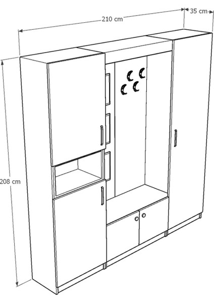 Vestiyer & Portmanto V-05 (210 cm ) indirimleri