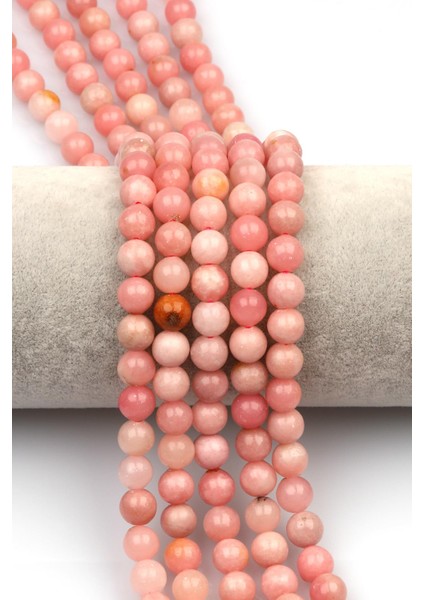 Pembe Opal Doğaltaş Dizi 8 mm Küre Kesim