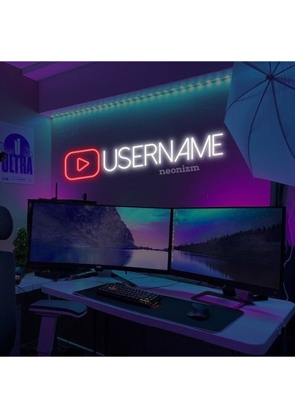 Oyunculara Özel Username-Nickname Kişiye Özel Isimli Neon LED Işıklı Tablo