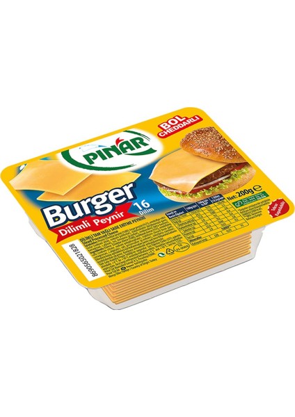 Burger Dilimli Peynir (200 G) X12 Paket