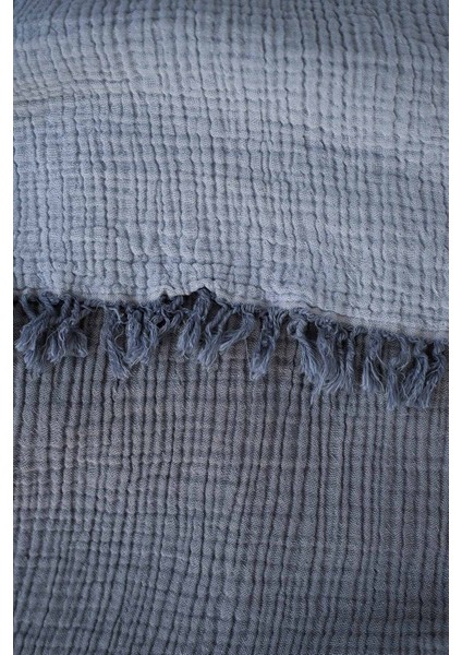 Cocoon Pamuk 4 Kat Müslin Yatak Örtüsü Koyu Mavi / Açık Mavi 240X260 modelleri