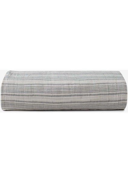 Striped Müslin Yatak Örtüsü Siyah / Gri 240 x 260