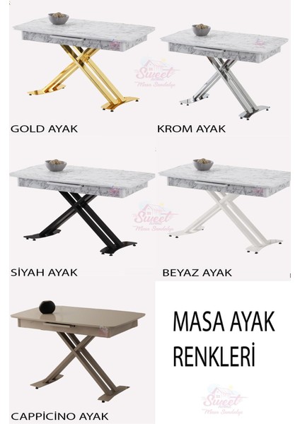 Milano Açılır Mdf x Ayak Masa 4 Adet Gözden Sandalye Takım