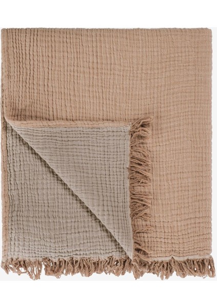 Cocoon Pamuk 4 Kat Müslin Yatak Örtüsü Taba / Açık Kahve 240X260